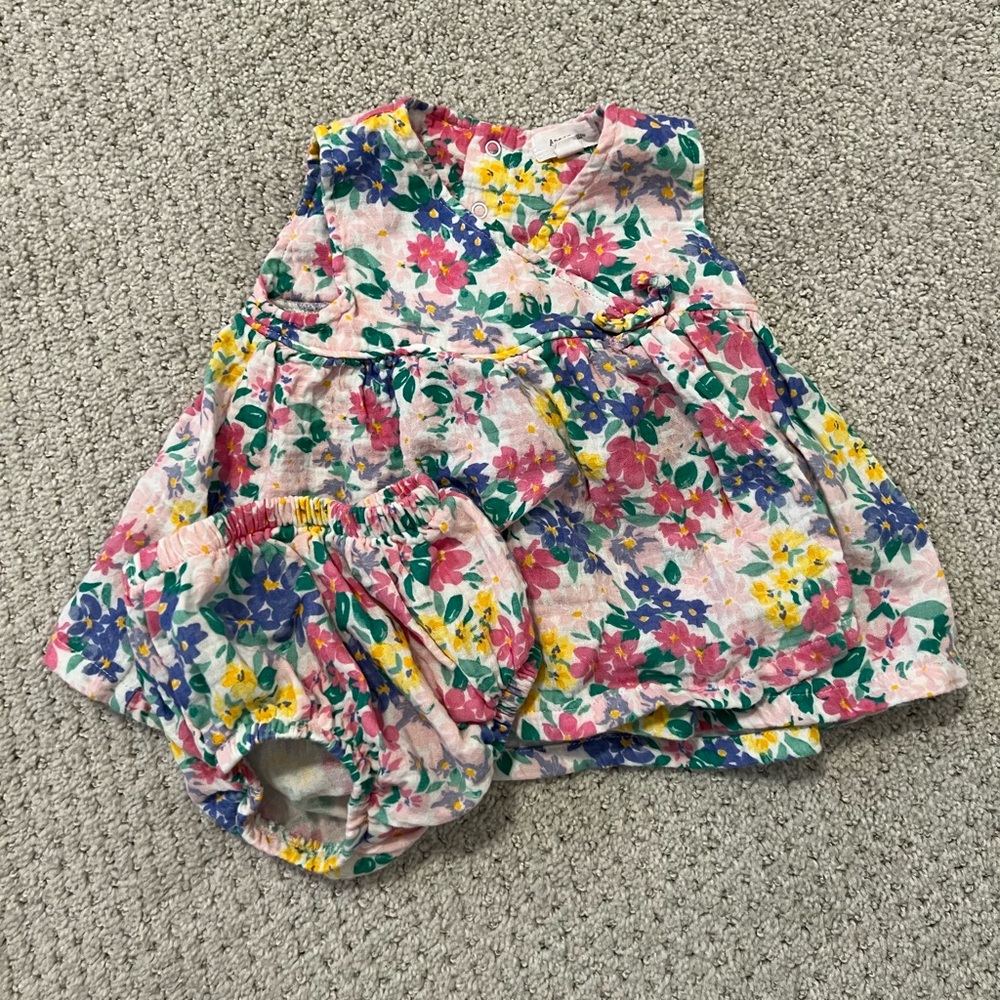 Angel Dear Emma Floral Kimono Dress & Bloomer - 6M